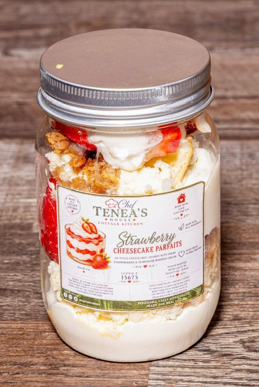Strawberry cheesecake jars